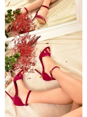 Fox Shoes Fuşya Süet Kadın Topuklu Ayakkabı B922113702