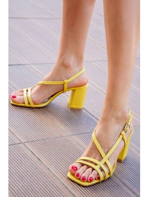 Fox Shoes Sarı Kadın Topuklu Ayakkabı H922741009