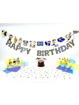 Fluparty Sarı - Lacivert - Futbol Temalı Parti Seti