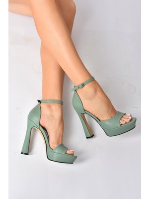 Fox Shoes Yeşil Topuklu Kadın Ayakkabı K404580109
