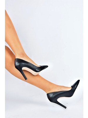 Fox Shoes Siyah Suni Deri Kadın Ince Topuklu Stileto L253971509