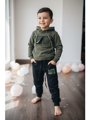 Black Steel Fermuar Detaylı Baskılı Çocuk Eşofman Takımı