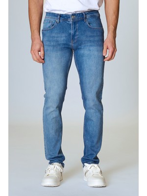 Twister Panama x 747-01 Light Blue Likralı Dar Paça Erkek Kot Pantolon Açık Mavi