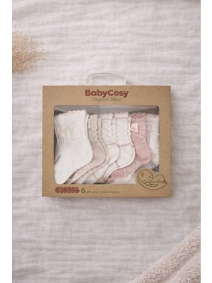 BABYCOSY Baby Cosy 6’lı Bebek Çorabı Seti – Terletmeyen Günlük Kullanım