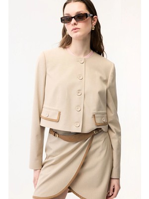 Adl Süet Detaylı Ceket Bej 11946354000