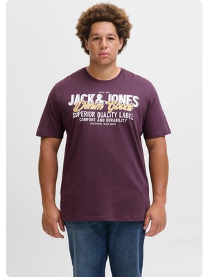 Jack & Jones Jack&jones 12284905 Jjelogo  Yazılı Buyuk Beden Kısa Kol Tshırt