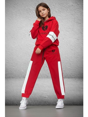 Black Steel Garson Boy Kız Baskılı Kapşonlu Eşofman Takımı