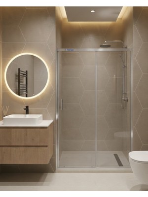 Db Banyo Dbbanyo Deniz Seri Ön Cephe Duşakabin 5 mm Şeffaf Temperli Cam Parlak Profil H:190 cm 1S1H