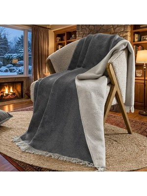 Özdilek Tek Kişilik Pamuk Battaniye K.gri-A.gri