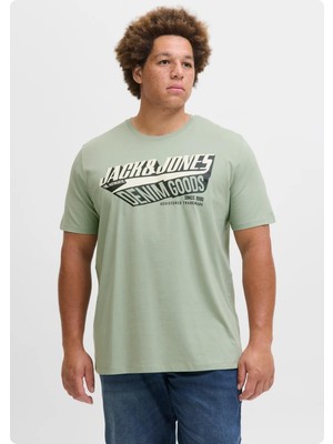 Jack & Jones Jack&jones 12284905 Jjelogo  Yazılı Buyuk Beden Kısa Kol Tshırt