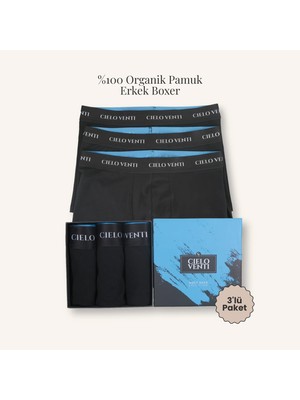 Cielo Venti Must Have | 3'lü Organik Pamuk Erkek Boxer