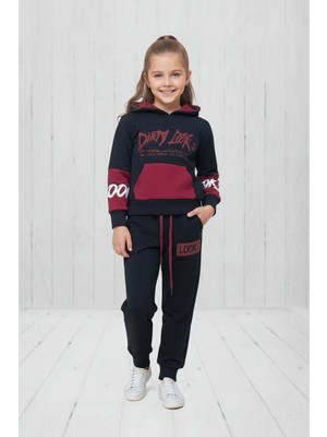 Black Steel Baskılı Kanguru Cepli Çocuk Boy Eşofman Takımı