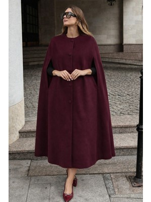 Comstar Kadın Kolsuz Relax Fit Bordo Kaşe Panço