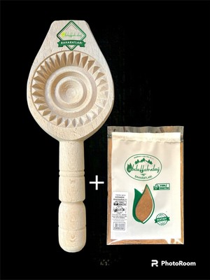 Feyza Design Hatay Yöresel Ahşap Pasta Kömbe Kerebiç Kalıbı + 24 gr Baharat