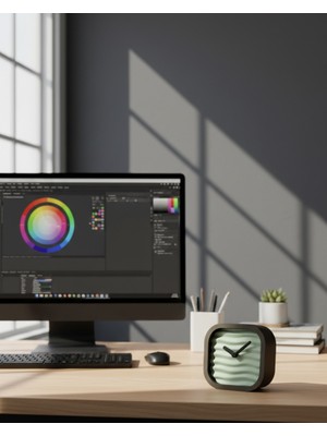 Piccomino Iskandinav Tasarım Kare Masa Saati - Dekoratif Masaüstü Aksesuar