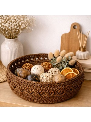 Uretti - Fethiye 9927 3070 Kağıt İp Örgü Dekoratif Sepet 21 cm – Düzenleyici Sepet