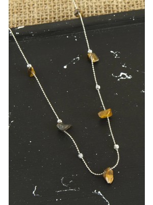 SiHako Kaplangözü Kırık Doğal Taşlı Dorika Kolye