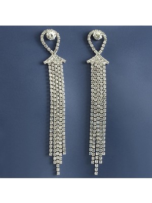 SiHako Fiyong Suyolu Taşlı Küpe