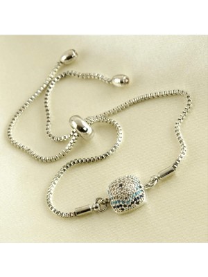 SiHako Kare Nazar Zirkon Taşlı Asansörlü Bileklik