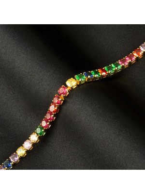 SiHako Kalın Tamtur Zirkon Taşlı Lüks Kararmaz Bileklik