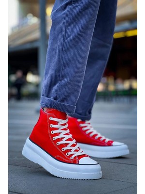 Üreticiniz Kb-Cx-3 Kuback Uzun Kırmızı Keten Beyaz Yüksek Taban Spor Ayakkabı 481348