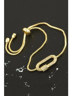 SiHako Oval Zirkon Taşlı Asansörlü Bileklik