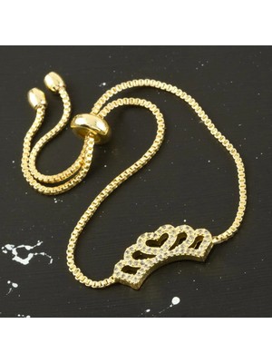 SiHako Taç Zirkon Taşlı Asansörlü Bileklik