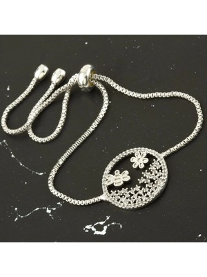 SiHako Arı Papatya Zirkon Taşlı Asansörlü Bileklik