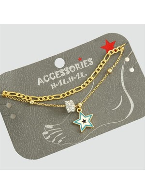 SiHako Yıldız Mineli Taşlı Lüx Halhal