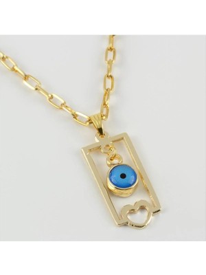 SiHako Kalp Figürlü Nazarlı Zincir Kolye