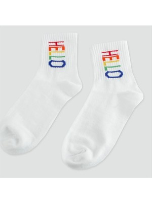 SiHako Hello Yazılı Kolej Çorap 8*28