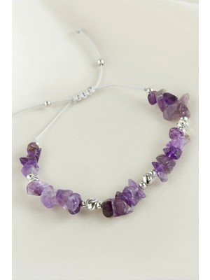 SiHako Ametist Kırık Doğal Taş Dorika Bileklik