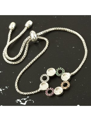 SiHako Çiçek Zirkon Taşlı Asansörlü Bileklik