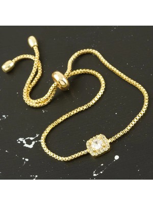 SiHako Kare Zirkon Taşlı Asansörlü Bileklik