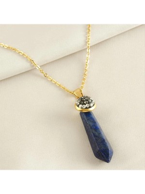 SiHako Lapis Doğaltaşlı Markazit Kolye