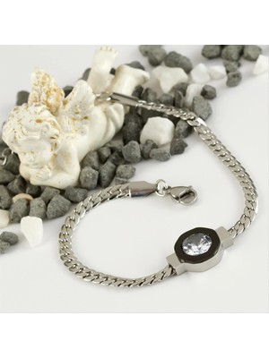 SiHako Çağla Şikel Zirkon Taşlı Lüx Çelik Bileklik