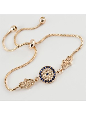 SiHako Nazarlı Zirkon Taşlı Lüx Asansörlü Bileklik