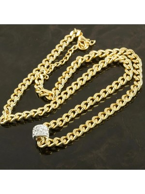 SiHako Düz Zincir Taşlı Lüx Kolye