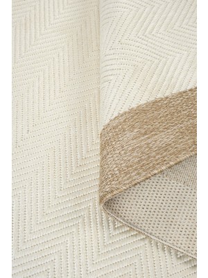 Kupon Halı Krem Bej Sisal Yolluk - Pamuk Tabanlı Kaymaz Tozumaz Makinede Yıkanabilir Mutfak Koridor Halısı