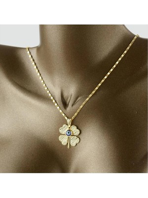 SiHako Yonca Figürlü Nazarlı Kolye