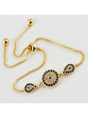 SiHako Nazarlı Zirkon Taşlı Lüx Asansörlü Bileklik