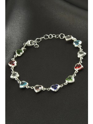 SiHako Kalp Kristal Taşlı Çelik Bileklik