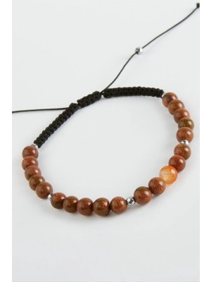 SiHako 6 mm Kahve Yıldız Doğal Taş Bileklik