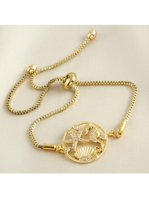 SiHako Deniz Yıldızı Zirkon Taşlı Asansörlü Bileklik