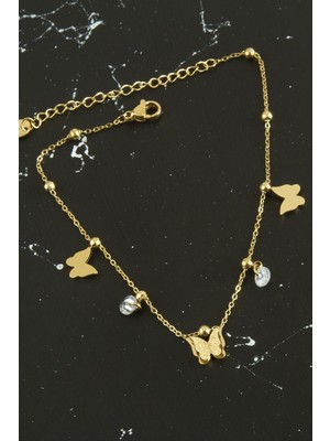 SiHako Zirkon Taşlı Lüks Çelik Halhal