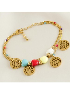 SiHako Kalp Figürlü Sallantılı Çelik Bileklik