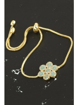 SiHako Çiçek Zirkon Taşlı Asansörlü Bileklik