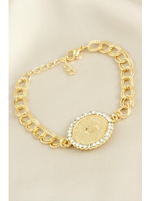 SiHako Yarım Altın Taşlı Bileklik