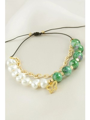 SiHako Inci Boncuk Zincirli Bileklik