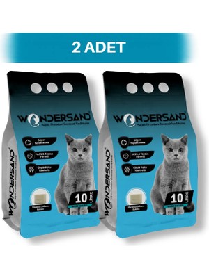 Wondersand Sabun Kokulu Ince Tane Topaklanan Kedi Kumu 10 Lt x 2 Adet